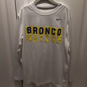 Nike youth Dri-Fit Bronco Nation long sleeve tee.